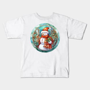 Snowman and Holly Kids T-Shirt